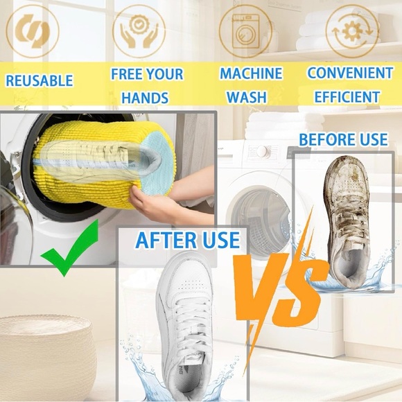 Yellow and Blue Shoe Laundry Bag - Picture 5 of 6